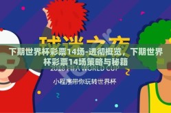 下期世界杯彩票14场-透彻概览，下期世界杯彩票14场策略与秘籍