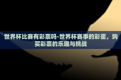 世界杯比赛有彩票吗-世界杯赛事的彩蛋，购买彩票的乐趣与挑战