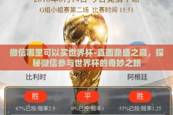 微信哪里可以买世界杯-直面鼎盛之巅，探秘微信参与世界杯的奇妙之旅