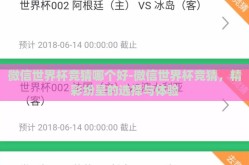 微信世界杯竞猜哪个好-微信世界杯竞猜，精彩纷呈的选择与体验