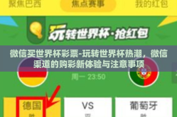 微信买世界杯彩票-玩转世界杯热潮，微信渠道的购彩新体验与注意事项