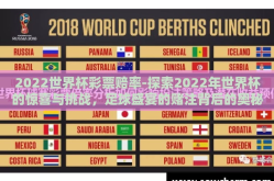2022世界杯彩票赔率-探索2022年世界杯的惊喜与挑战，足球盛宴的赌注背后的奥秘