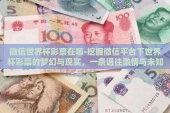 微信世界杯彩票在哪-挖掘微信平台下世界杯彩票的梦幻与现实，一条通往激情与未知的探索