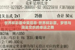 世界杯彩票中奖信息-世界杯彩票，梦想与现实交织的幸运之舞