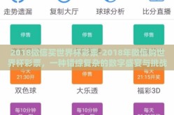 2018微信买世界杯彩票-2018年微信购世界杯彩票，一种错综复杂的数字盛宴与挑战