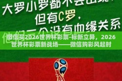微信买2026世界杯彩票-标新立异，2026世界杯彩票新战场——微信购彩风起时