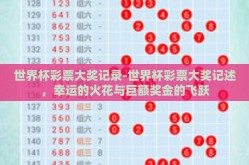 世界杯彩票大奖记录-世界杯彩票大奖记述，幸运的火花与巨额奖金的飞跃