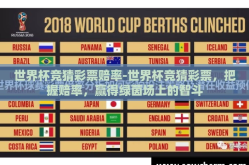 世界杯竞猜彩票赔率-世界杯竞猜彩票，把握赔率，赢得绿茵场上的智斗