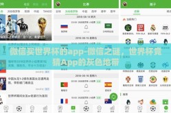 微信买世界杯的app-微信之谜，世界杯竞猜App的灰色地带