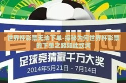 世界杯彩票无法下单-探秘为何世界杯彩票的下单之路如此坎坷