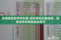 在哪里买世界杯彩票-买彩票的正确选择，探索世界杯猜胜地的良方