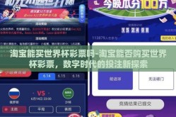 淘宝能买世界杯彩票吗-淘宝能否购买世界杯彩票，数字时代的投注新探索