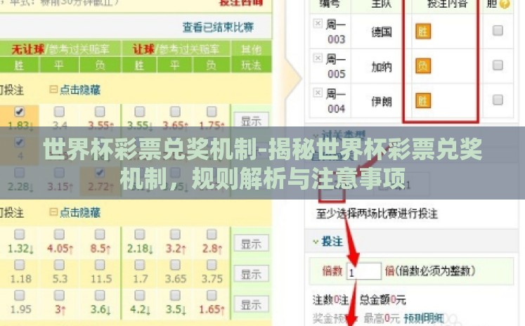 世界杯彩票兑奖机制-揭秘世界杯彩票兑奖机制,规则解析与注意事项 世界杯彩票兑奖机制-揭秘世界杯彩票兑奖机制,规则解析与注意事项
