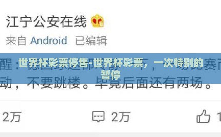 世界杯彩票停售-世界杯彩票,一次特别的暂停 世界杯彩票停售-世界杯彩票,一次特别的暂停