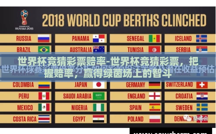 世界杯竞猜彩票赔率-世界杯竞猜彩票,把握赔率,赢得绿茵场上的智斗 世界杯竞猜彩票赔率-世界杯竞猜彩票,把握赔率,赢得绿茵场上的智斗