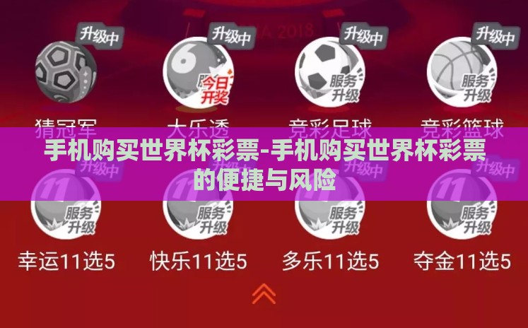 手机购买世界杯彩票-手机购买世界杯彩票的便捷与风险 手机购买世界杯彩票-手机购买世界杯彩票的便捷与风险