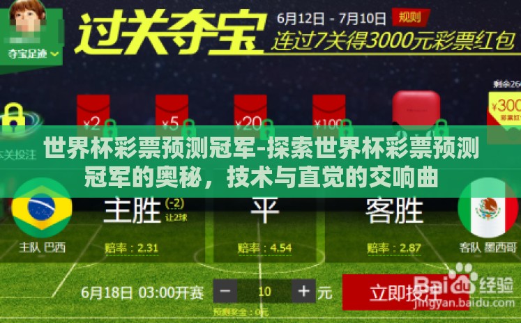 世界杯彩票预测冠军-探索世界杯彩票预测冠军的奥秘，技术与直觉的交响曲