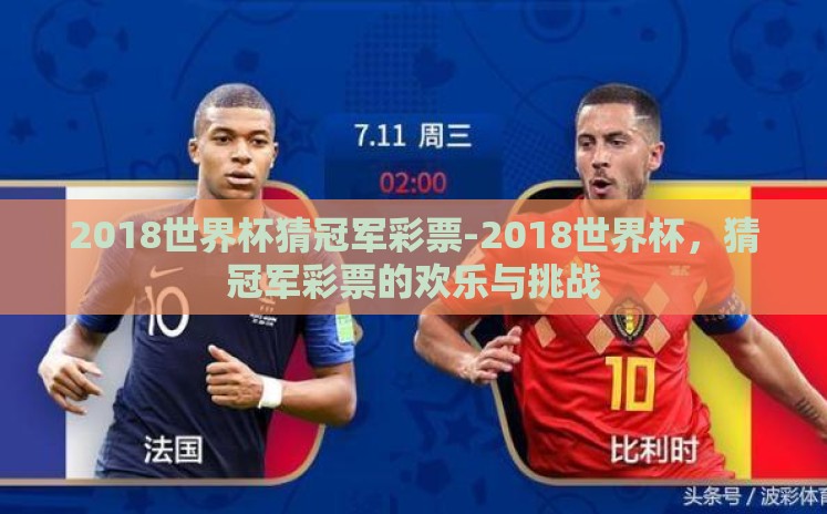 2018世界杯猜冠军彩票-2018世界杯，猜冠军彩票的欢乐与挑战