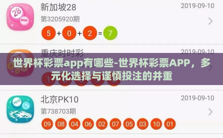 世界杯彩票app有哪些-世界杯彩票APP,多元化选择与谨慎投注的并重 世界杯彩票app有哪些-世界杯彩票APP,多元化选择与谨慎投注的并重