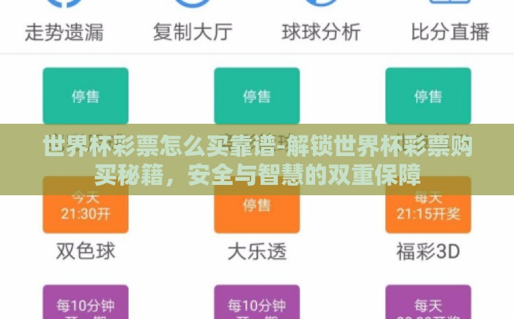 世界杯彩票怎么买靠谱-解锁世界杯彩票购买秘籍，安全与智慧的双重保障