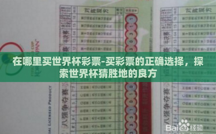 在哪里买世界杯彩票-买彩票的正确选择,探索世界杯猜胜地的良方 在哪里买世界杯彩票-买彩票的正确选择,探索世界杯猜胜地的良方