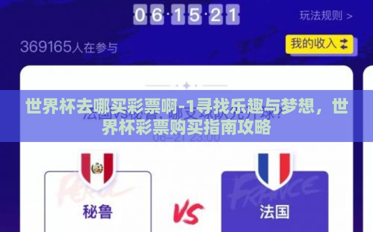 世界杯去哪买彩票啊-1寻找乐趣与梦想，世界杯彩票购买指南攻略