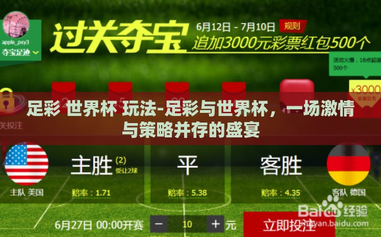 足彩 世界杯 玩法-足彩与世界杯，一场激情与策略并存的盛宴