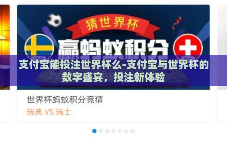 支付宝能投注世界杯么-支付宝与世界杯的数字盛宴，投注新体验