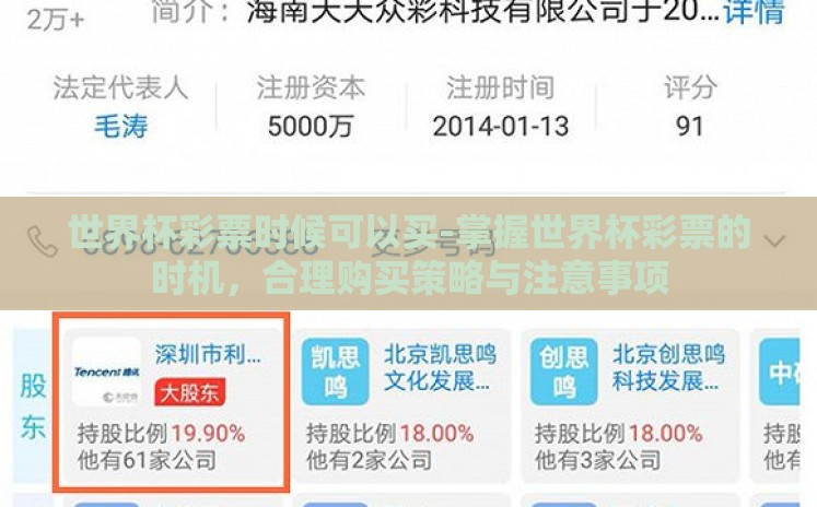 世界杯彩票时候可以买-掌握世界杯彩票的时机，合理购买策略与注意事项