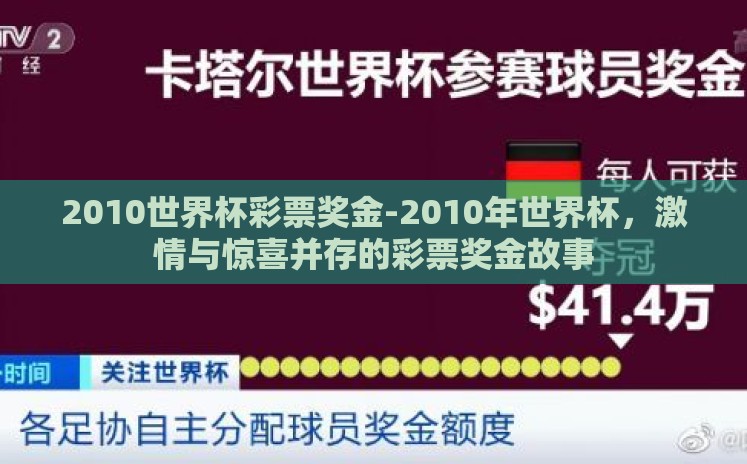 2010世界杯彩票奖金-2010年世界杯，激情与惊喜并存的彩票奖金故事