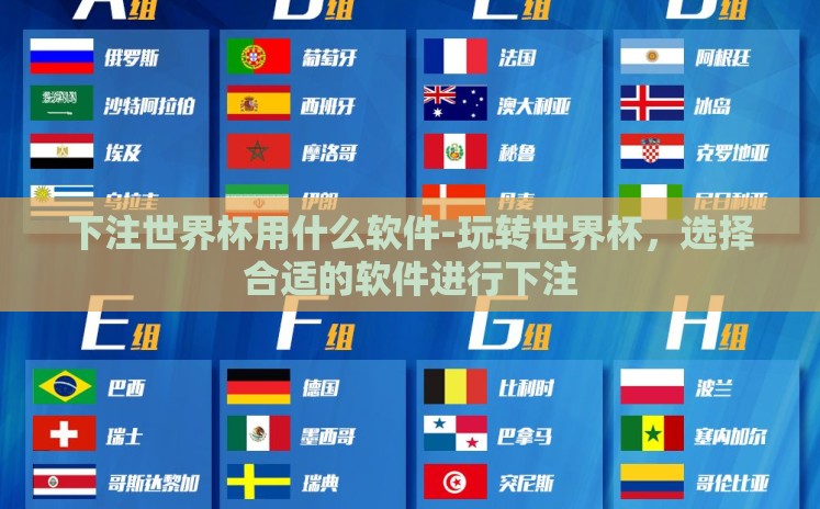 下注世界杯用什么软件-玩转世界杯，选择合适的软件进行下注