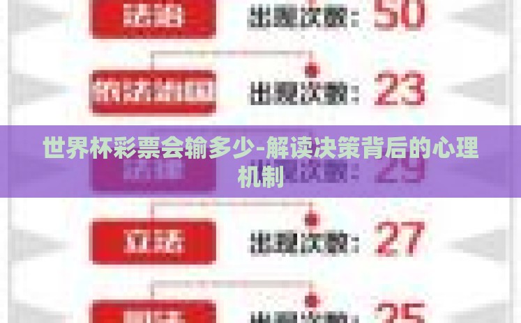 世界杯彩票会输多少-解读决策背后的心理机制