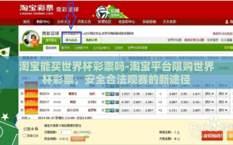 淘宝能买世界杯彩票吗-淘宝平台限购世界杯彩票,安全合法观赛的新途径 淘宝能买世界杯彩票吗-淘宝平台限购世界杯彩票,安全合法观赛的新途径