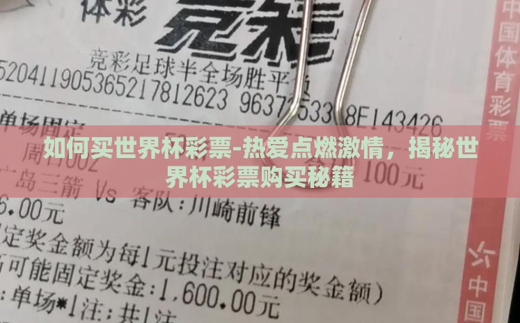 如何买世界杯彩票-热爱点燃激情,揭秘世界杯彩票购买秘籍 如何买世界杯彩票-热爱点燃激情,揭秘世界杯彩票购买秘籍